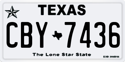 TX license plate CBY7436
