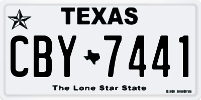 TX license plate CBY7441
