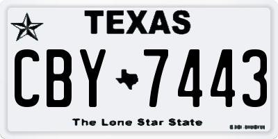 TX license plate CBY7443