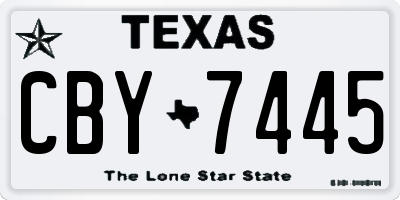 TX license plate CBY7445