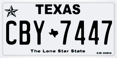 TX license plate CBY7447