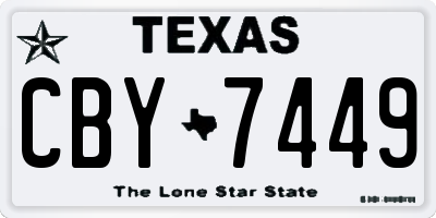 TX license plate CBY7449