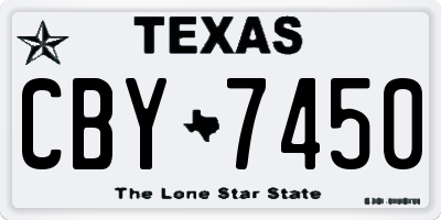 TX license plate CBY7450