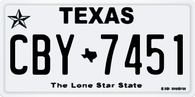 TX license plate CBY7451
