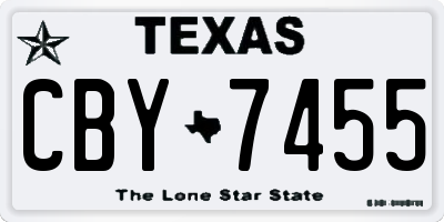 TX license plate CBY7455