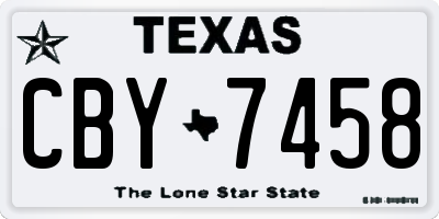 TX license plate CBY7458