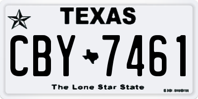TX license plate CBY7461