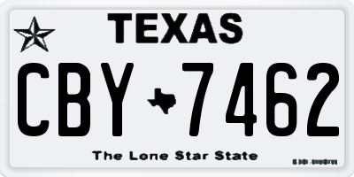 TX license plate CBY7462