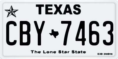 TX license plate CBY7463
