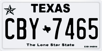 TX license plate CBY7465