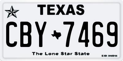 TX license plate CBY7469
