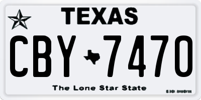 TX license plate CBY7470