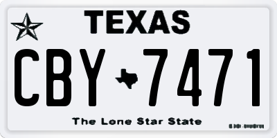 TX license plate CBY7471