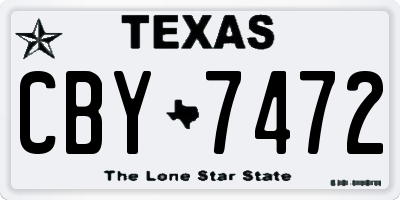 TX license plate CBY7472