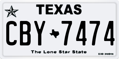 TX license plate CBY7474