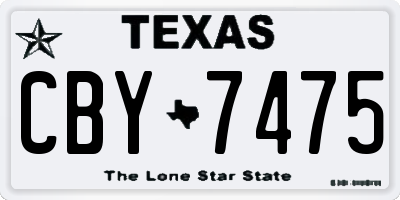 TX license plate CBY7475
