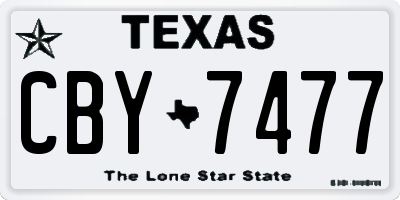 TX license plate CBY7477