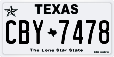 TX license plate CBY7478