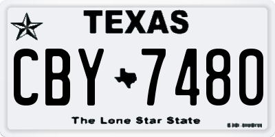 TX license plate CBY7480