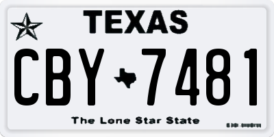 TX license plate CBY7481