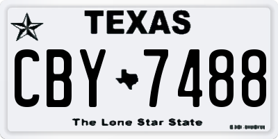 TX license plate CBY7488