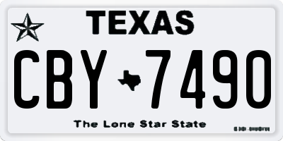 TX license plate CBY7490