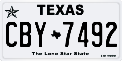 TX license plate CBY7492