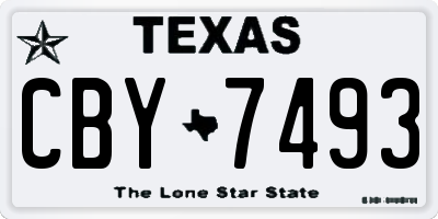 TX license plate CBY7493
