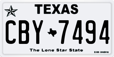 TX license plate CBY7494
