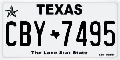 TX license plate CBY7495