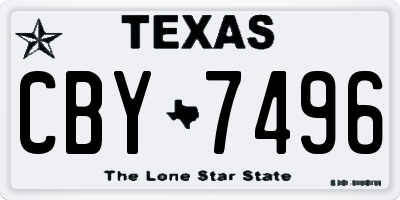 TX license plate CBY7496