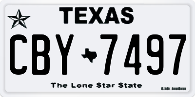 TX license plate CBY7497
