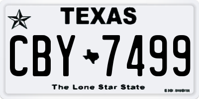 TX license plate CBY7499