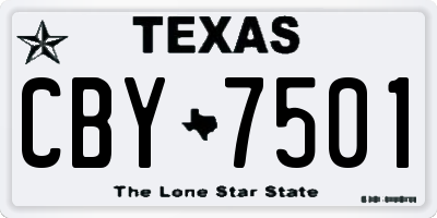 TX license plate CBY7501