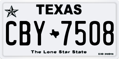 TX license plate CBY7508