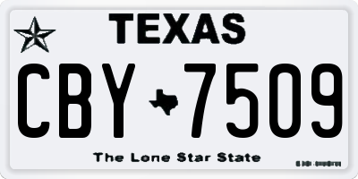 TX license plate CBY7509