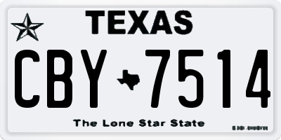 TX license plate CBY7514