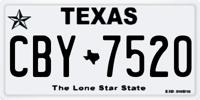 TX license plate CBY7520