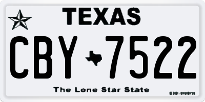 TX license plate CBY7522