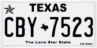 TX license plate CBY7523