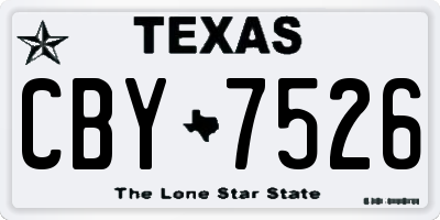 TX license plate CBY7526