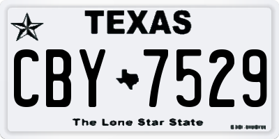 TX license plate CBY7529