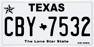 TX license plate CBY7532