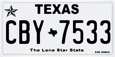 TX license plate CBY7533