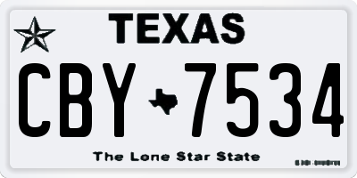 TX license plate CBY7534