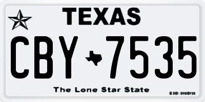 TX license plate CBY7535