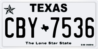 TX license plate CBY7536