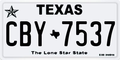 TX license plate CBY7537
