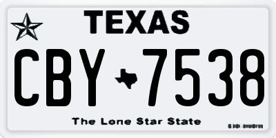 TX license plate CBY7538