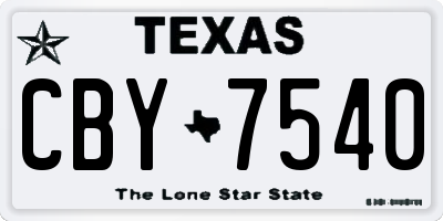 TX license plate CBY7540